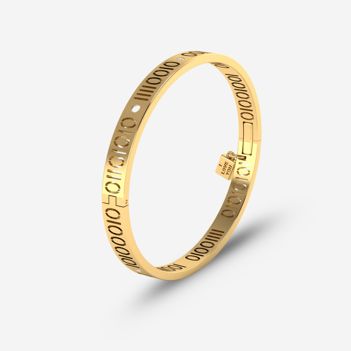 Encoded &quot;I LOVE YOU&quot; Bracelet in Gold