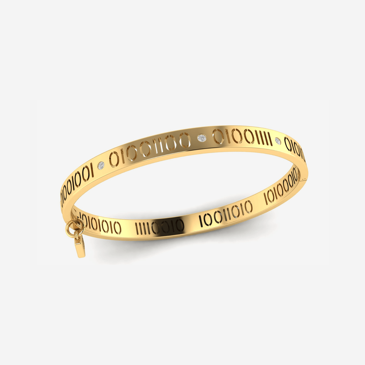 Encoded &quot;I LOVE YOU&quot; Bracelet in Gold