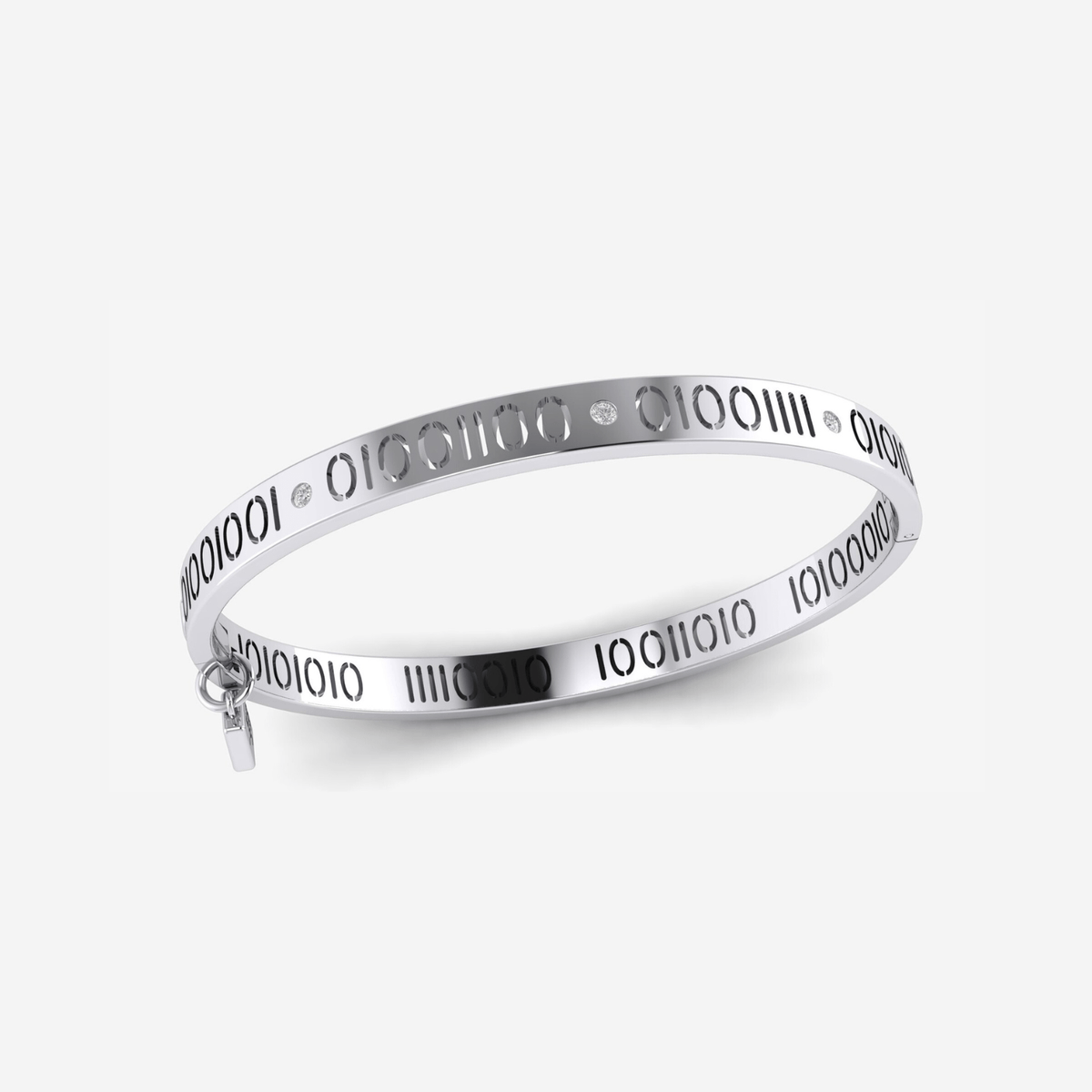 Encoded &quot;I LOVE YOU&quot; Bracelet in Silver