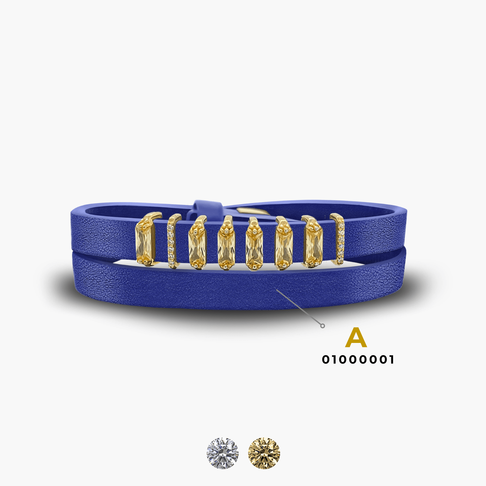 Royal Azure Encoded Letter Bracelet - Blue & Gold