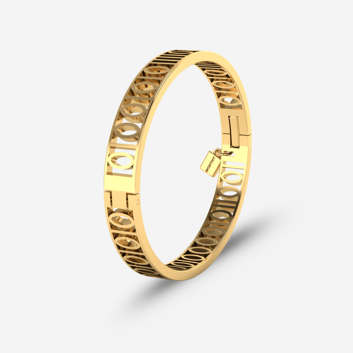 Encoded &quot;WORTHY&quot; Bracelet in Gold