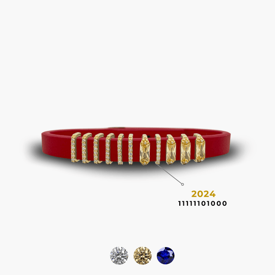 Fiery Flare Encoded Year Bracelet - Red & Gold