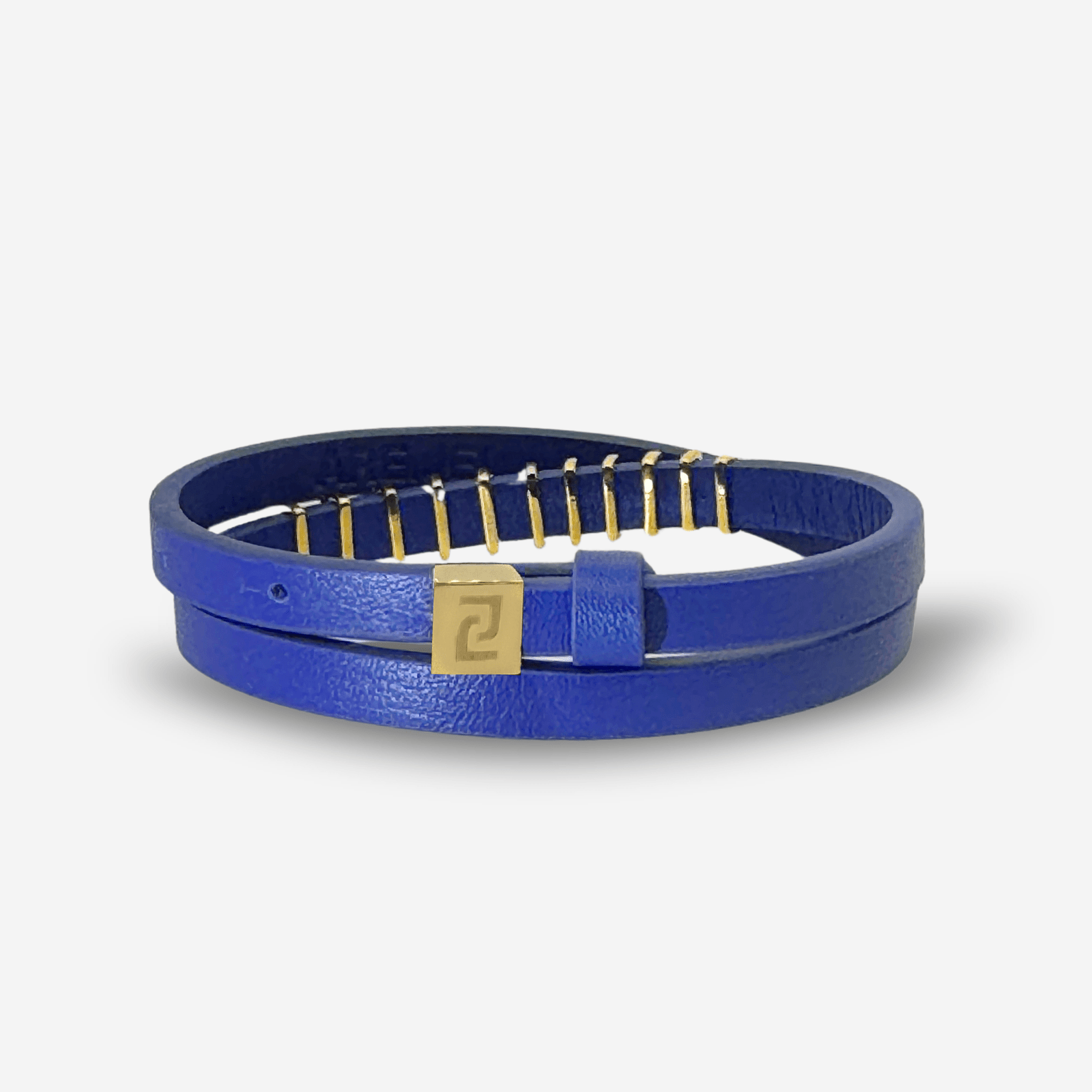 Royal Azure Encoded Letter Bracelet - Blue & Gold