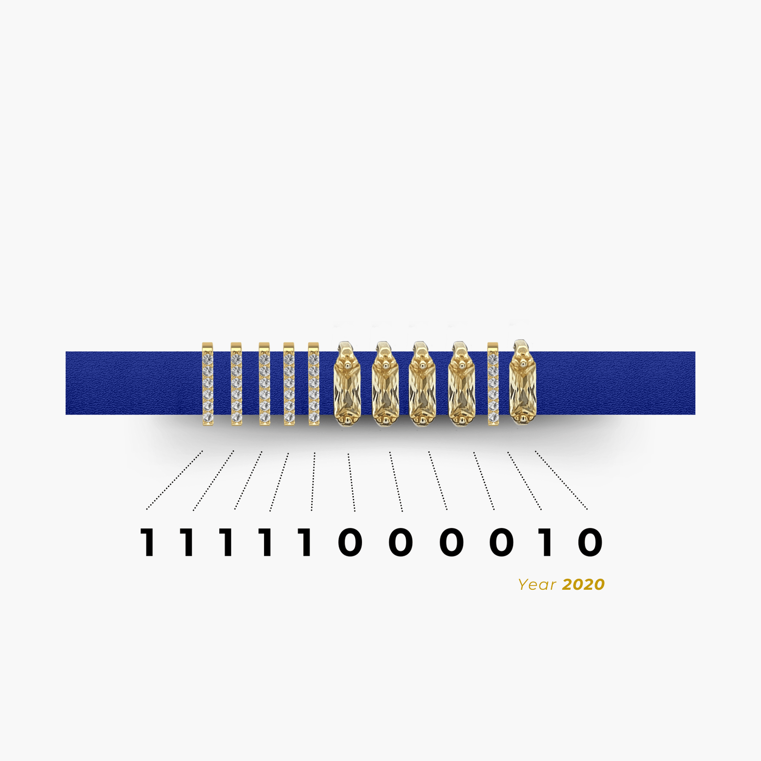 Royal Azure Encoded Year Bracelet - Blue & Gold