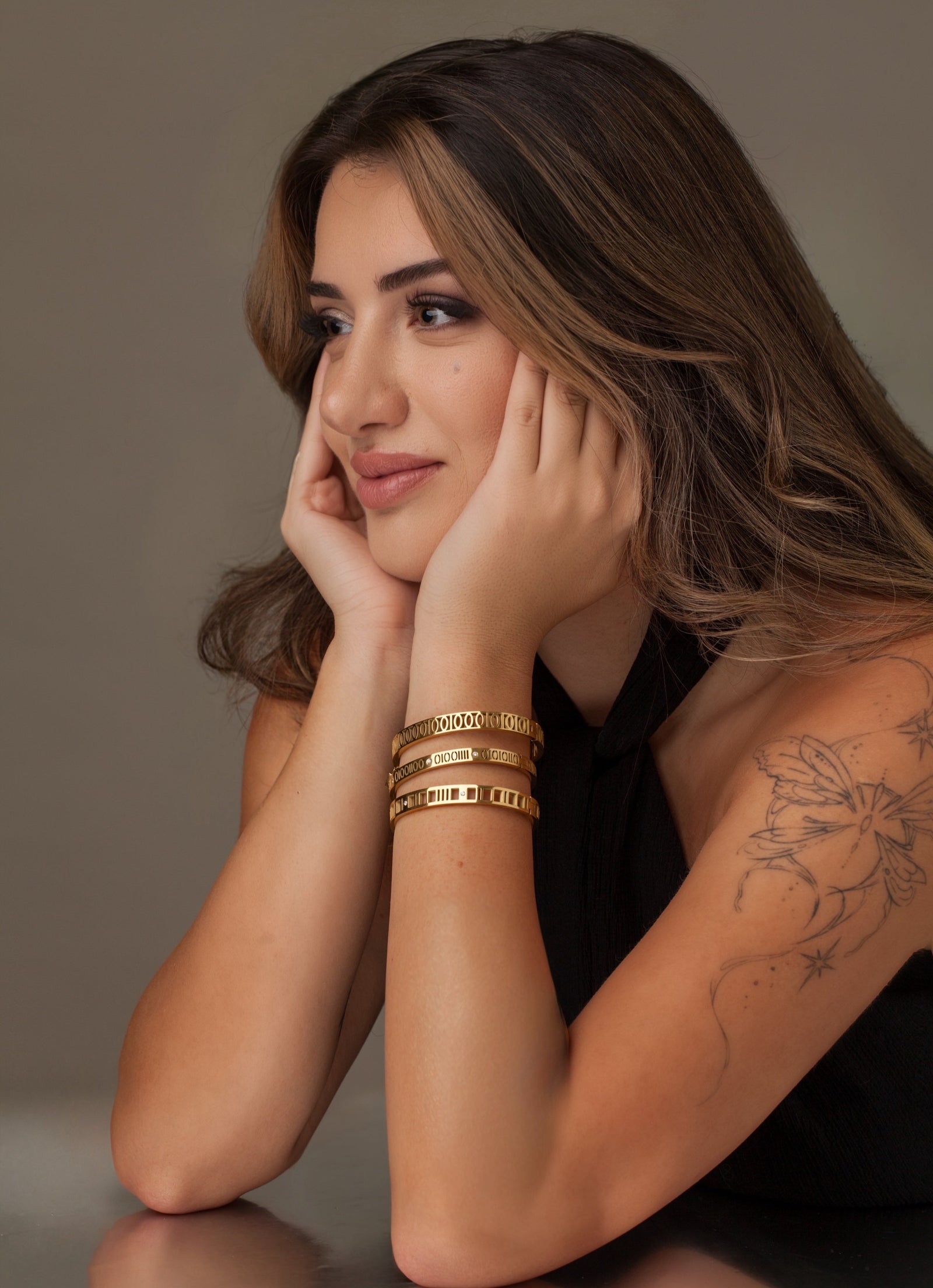 Affirmation bracelet with hidden empowering message in binary code