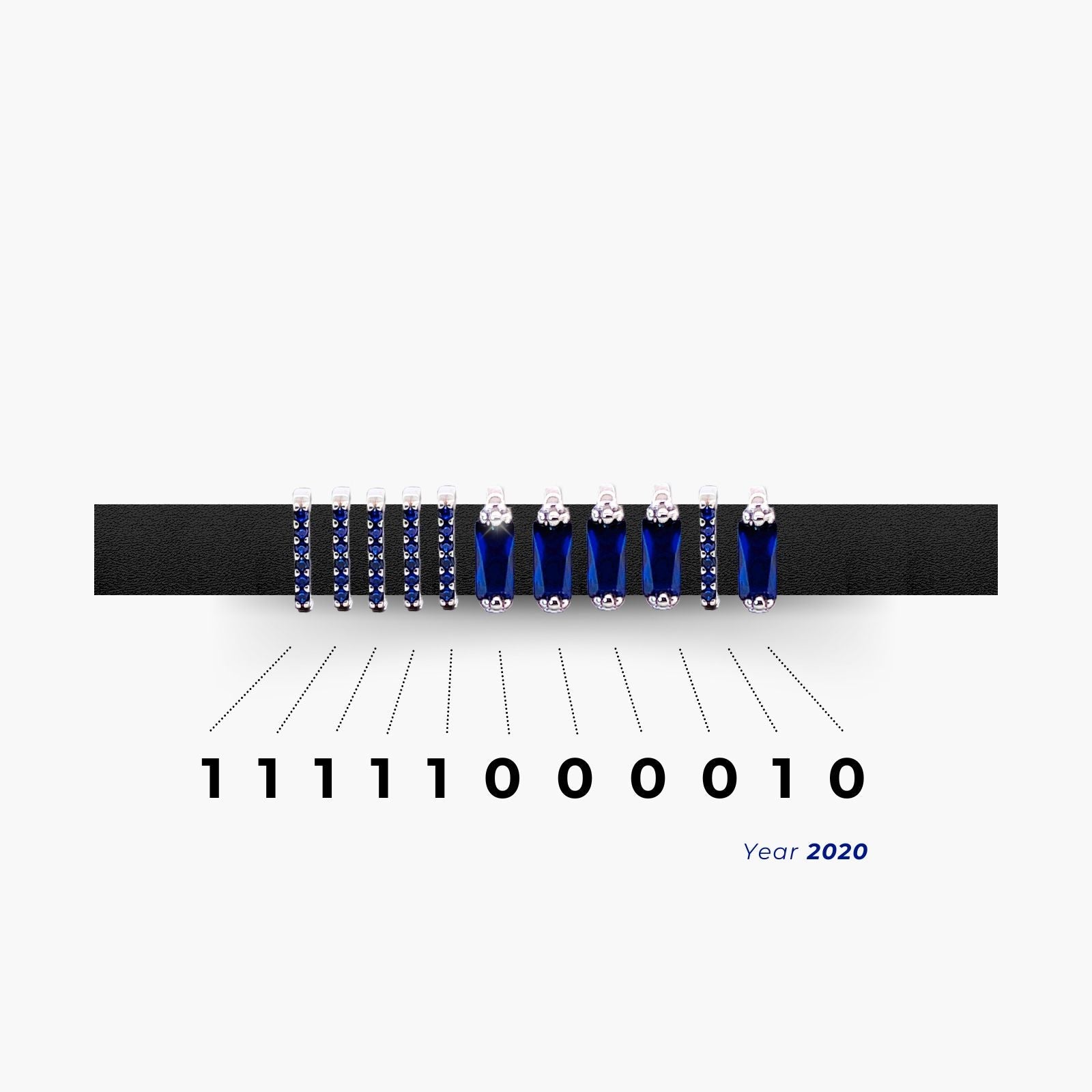 NightSky Charm Encoded Year Bracelet - Black & Sapphire