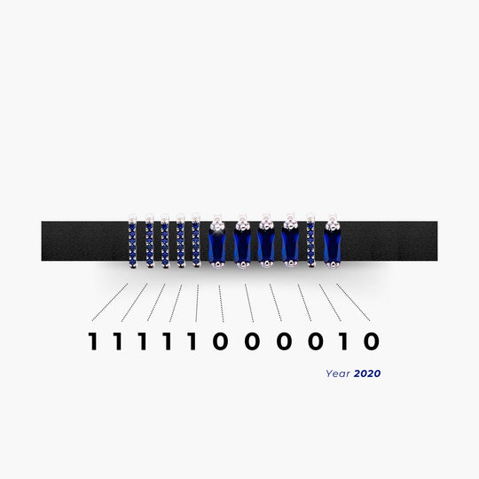 NightSky Charm Encoded Year Bracelet - Black & Sapphire