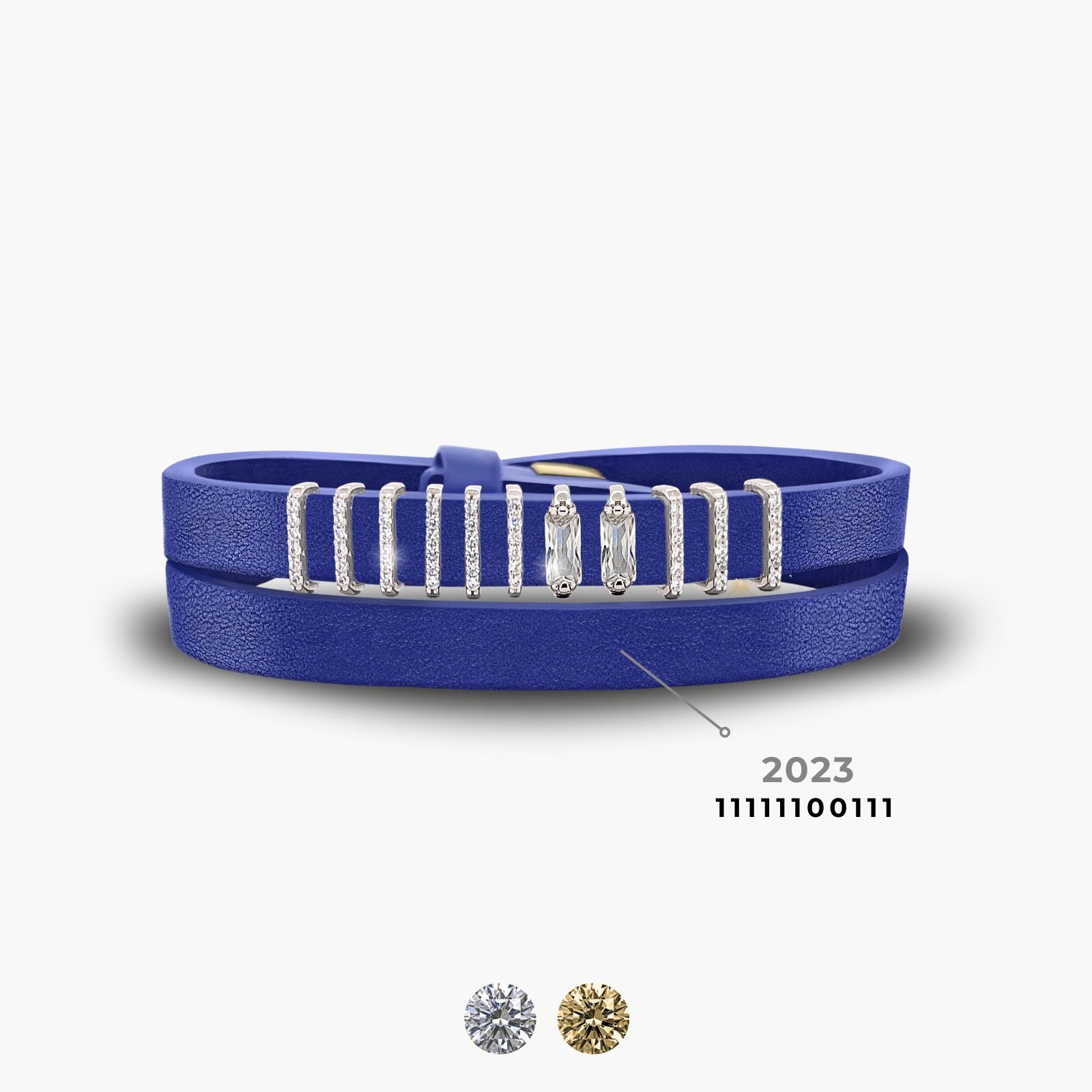 Ocean Spark Encoded Year Bracelet - Blue & Silver