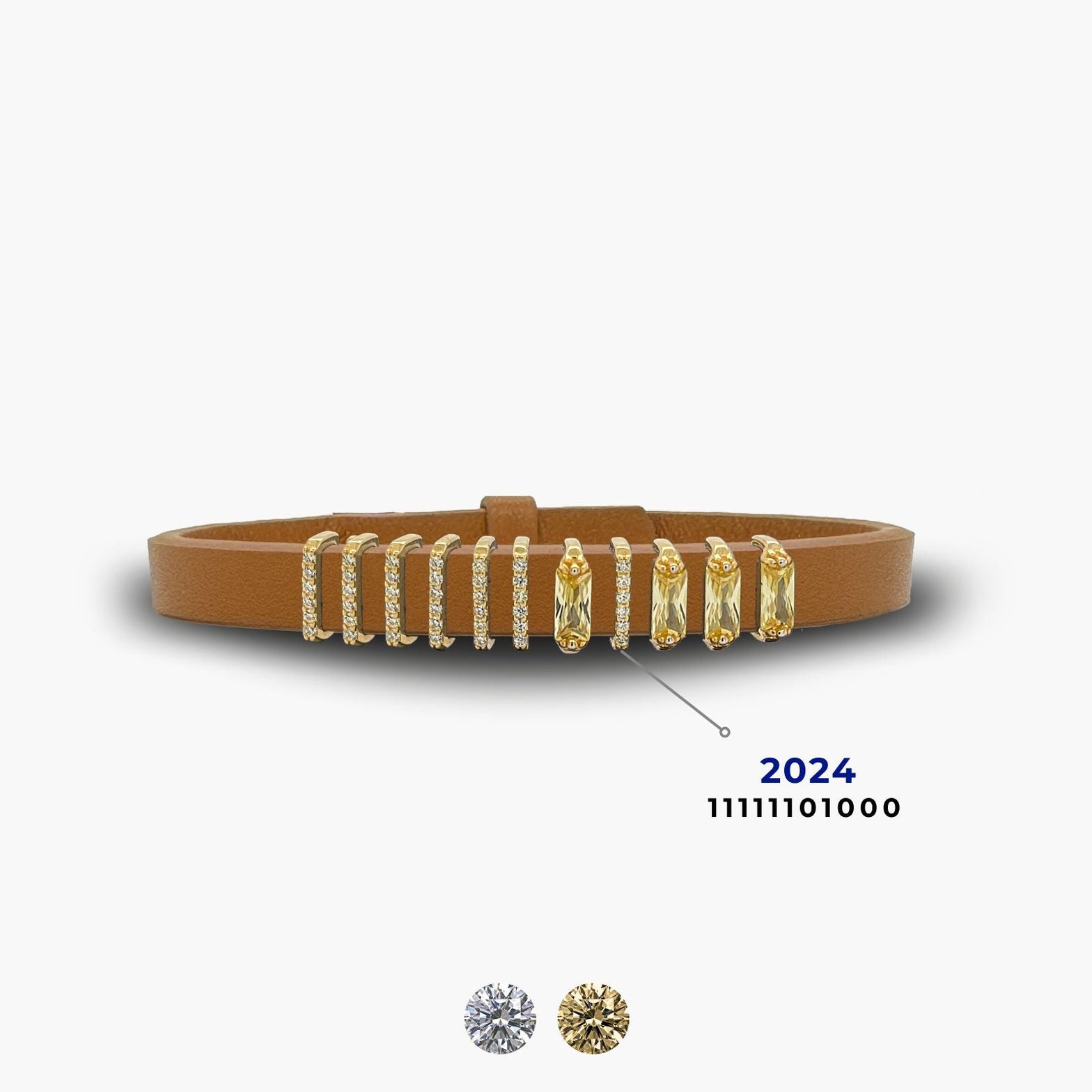 Caramel Rich Encoded Year Bracelet - Brown & Gold