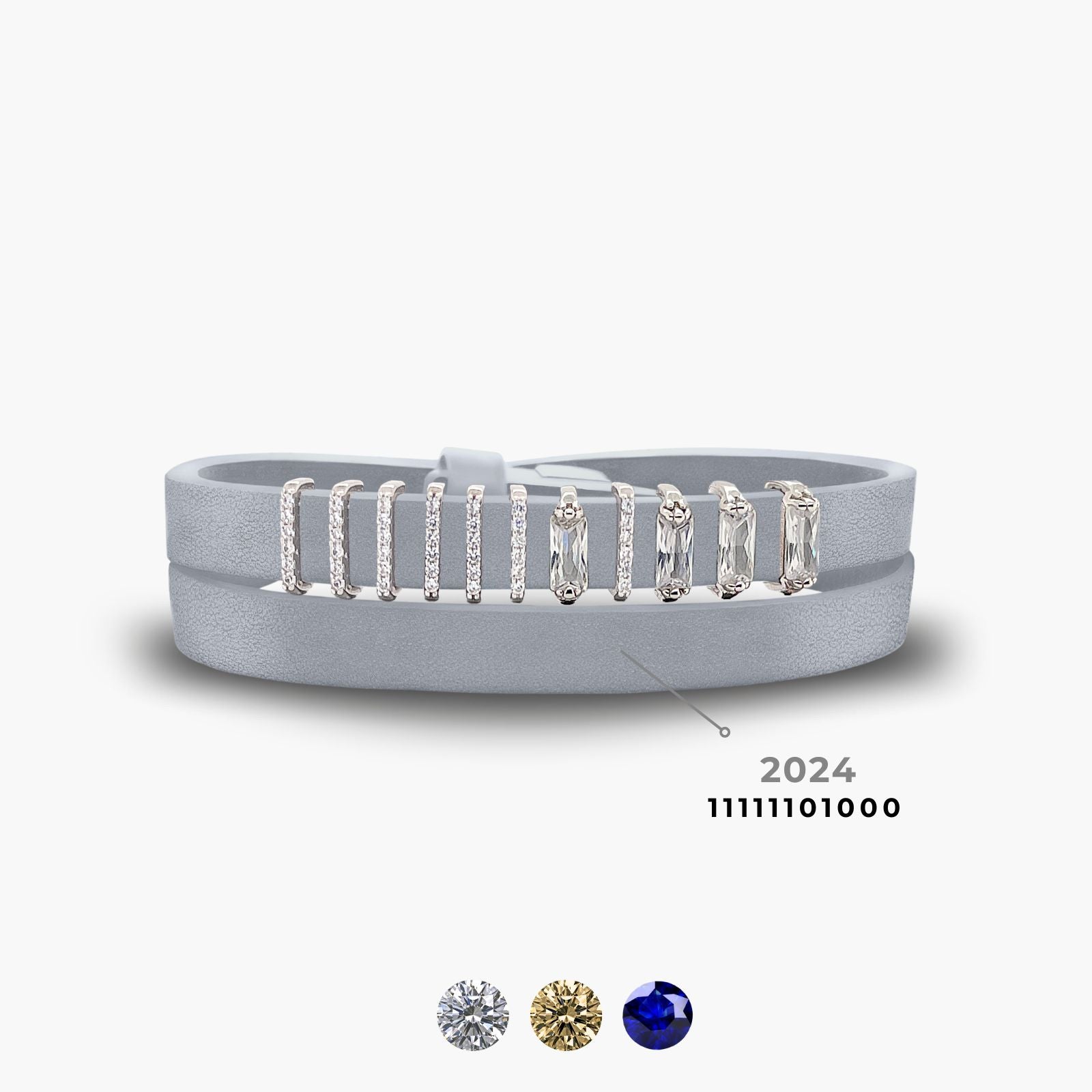 Silvery Mist Encoded Year Bracelet - Grey & Silver