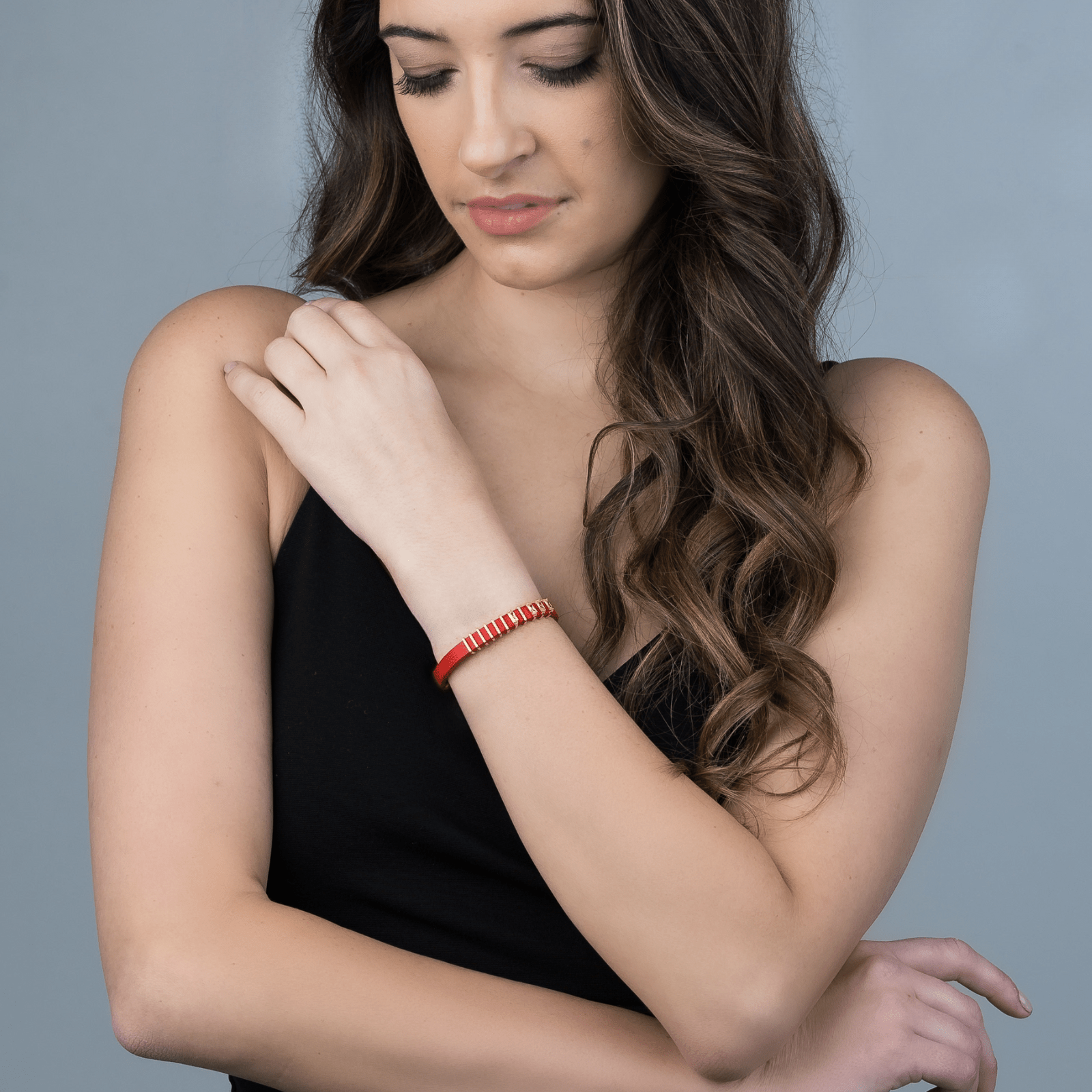 Red Leather Encoded Year Bracelet