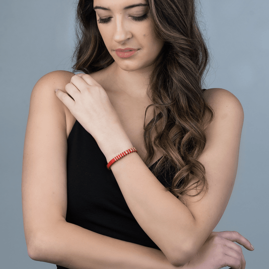 Fiery Flare Encoded Year Bracelet - Red & Gold